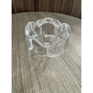 VTG ROYAL COPENHAGEN CRYSTAL LOTUS FLOWER VOTIVE TEALIGHT CANDLE HOLDER 3.5"x3"H